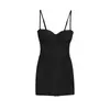 Vestido de Linho com Alças Afunilando a Cintura, Estilo Hot Girl, Lado Duplo, Novo Estilo Primavera/Verão 2026, Vestido Sexy Linha A com Bojos, Saia Curta