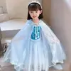 Vestido de Princesa Elsa para Mujer Vestido Corto de Manga Corta Elsa de Frozen Vestido de Verano para Niñas Vestido Elsa