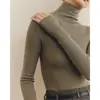Lujo Italiano 120S Lavable 160S Lana 18 Puntos Sin Costuras Prendas de Punto Base Top para Mujer