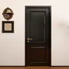 Puerta de madera negra vintage, puerta de dormitorio estilo italiano, puerta de casa, puerta de madera maciza lacada compuesta con moldura, puerta de sala de cocina de mediados de siglo