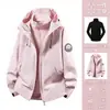 Chaqueta Exterior 3 en 1 para Hombres y Mujeres, Conjunto de Dos Piezas para Otoño e Invierno, Cortavientos, Impermeable, Forro Polar, Chaqueta Cálida para Montañismo