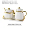 Olla de Vinagre de Cerámica para Cocina Doméstica Comercial Estilo Europeo Lujo Ligero Minimalista, Frasco para Chile, Olla para Condimentos, Olla para Aceite