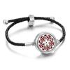 Pulseira de Óleo Essencial de Aromaterapia de Venda Quente Transfronteiriça Liga Difusor de Perfume Pulseira Corda Pulseira de Couro Preto para Homens e Mulheres