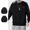 Sudadera de otoño e invierno para hombre, holgada y gruesa, sin capucha, cuello redondo, manga larga, talla grande, moderna y versátil