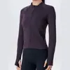 Roupa de Yoga Quente de Manga Longa para Outono e Inverno, Cardigan de Zíper com Gola Alta, Modelagem Justa, Top Fitness para Corrida, Jaqueta Esportiva para Mulheres