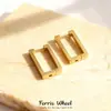 Pendientes Cuadrados Geométricos Acero Inoxidable Chapado en Oro de 18K Pendientes Retro Pendientes de Nicho Elegantes Versátiles Simples