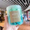 50 Piezas de Gomas para el Cabello en Lata, Bandas Elásticas, Gomas para el Cabello de Mujer, Accesorios para el Cabello de Bola, Estuche Simple de Cuero Estilo Japonés, Gomas para el Cabello Elegantes Populares