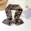 100% Algodón Diseño Coreano Cuadros Azules Cuadrado Pequeño Bufanda para Mujer Primavera Verano Versátil Combinación Camisa Decoración Bufanda Pequeña para Cuello Bufanda de Seda