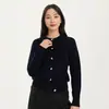 Cárdigan de Punto Casual de Moda y Versátil con Cuello Redondo para Mujer 100% Lana de Oveja 1N6307