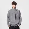 Cachecol suéter casual estilo ins outono e inverno para homens, versão coreana da moda malha básica de cor sólida solta para casais