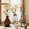 Ornamento de Vaso de Flores de Ferro Espessado, Decoração de Arte Oca para Estudo, Mesa de Cabeceira, Mesa de Trabalho, Artesanato para Decoração de Casa
