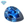 Hua Gang gema em forma de pêra de zircônio azul do mar profundo pedra nua atacado gota de água em forma de zircônia cúbica azul do mar profundo gema CZ