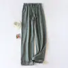 Calça de Pijama Doméstica de Algodão Tamanho Grande para Homens e Mulheres Pode Usar Roupas Domésticas Finas e Soltas Primavera e Outono Calças Casuais Verão