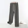 Pantalones de Casa Forrados de Polar para Mujer, Otoño e Invierno Delgados de Polar Cálidos a Cuadros Largos, Pantalones Casuales Sueltos con Bolsillos Laterales, Pantalones de Pierna Recta para Uso al Aire Libre
