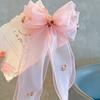 Nuevo estilo coreano hada lazo bordado cinta larga para niños horquilla para niñas accesorios para el cabello celebridad de internet accesorios para la cabeza clip superior