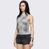 Moda Femenina Europea y Americana 2026 Harajuku Ins Retro Trendy Chaleco de Cuello Redondo con Pedrería Gótico Y2K Ropa Transfronteriza
