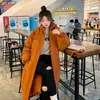 Tiro real nuevo abrigo acolchado de algodón invierno longitud media hasta la rodilla abrigo acolchado de algodón plumón estilo coreano suelto grueso con capucha abrigo acolchado de algodón para mujer