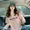 Camiseta Suelta de Algodón Puro Moderna y Fresca con Estampado de Letras para Mujer Trabajo Pesado Encaje Floral Retazos Casual Largo Medio Top Adelgazante
