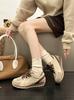Otoño e invierno, nuevos zapatos de entrenamiento alemanes Forrest Gump con suela gruesa y forro polar, zapatos de viaje Torre retro para mujer, zapatillas informales