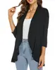 Roupas Femininas Europeias e Americanas Transfronteiriças Estação Independente da Amazon Outono Novo Cardigan de Cor Sólida Jaqueta Manga Sete Babados Top