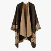 Novo Xale Cachecol Jacquard Versátil de Flor de Cinco Pétalas para Outono e Inverno, Xale Dupla Face de Falso Cashmere, Item Popular Europeu e Americano da Moda