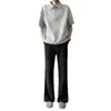 Pantalones negros, de corte slim, pierna recta para hombre, perfectos para uso casual en otoño, una opción versátil y resistente a las arrugas para el trabajo y el día a día.