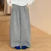Se pueden usar de pierna ancha o con puño|Dos estilos en un par de pantalones Pantalones largos de estilo coreano, suaves y fluidos para niños, con retazos, pantalones de chándal casuales