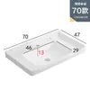 Gabinete de Baño Cerámico de Pared con Cubierta Semi-Empotrada, Lavabo Único Integrado con Placa de Roca para Lavado de Baño y Lavado de Manos
