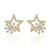 Brincos Criativos de Estrela Brilhante Coreanos Aparência Emagrecedora Estilo Europeu e Americano Moda Brincos Personalizados Brincos de Flor Brincos Acessórios Femininos