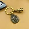 Chaveiro de Carro de Cinábrio com Cinnabar Gourd de Bronze e Oito Deuses Guardiões Benmingfo