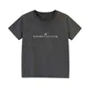 Camiseta Feminina Vintage Lavada Desgastada de Manga Curta com Estampa de Letras, Moda Tendência Algodão Puro Combinando Pai-Filho Camiseta Casual