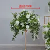 Bolas de Flores Artificiales Rosa Blanca Transfronterizas para Decoraciones de Mesa de Boda, Arreglos Florales de Plantas Verdes Estilo Bosque, Accesorios para Eventos de Fiesta