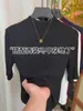 Camiseta Morada de Canalé Elástica de Cuello Alto Medio para Mujer, Nueva Moda Coreana de Primavera Color Sólido Ajustada Manga de Cinco Cuartos