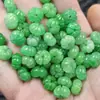 Contas de Abóbora Verde Jade com Fundo Branco, Contas Soltas, Espaçadores de Jade Abóbora da Sorte, Contas Espaçadoras, Pulseira, Colar, Contas para Acessórios de Joias