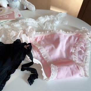Preto e branco simples estilo japonês rendas até bidimensional gordura anime cinta gordura loli menina macia roupa interior 3015