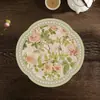 Porta-copos resistentes ao calor para bancadas de cozinha, jogos americanos de terra de diatomáceas com padrão floral e de pássaros estilo chinês, tapetes fáceis de limpar e antiderrapantes para uso doméstico