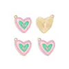 Acessórios de Joias DIY com Esmalte Colorido Pingente de Coração Colorido Pulseira Chaveiro Colar Pingente Decorativo W485