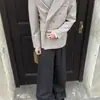 Calça versátil escura reta de perna larga, estilo old money, jovial, caimento TF, novo estilo Kendo, TRF Tianzhu, mistura para o trabalho, cáqui