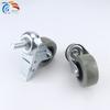 Rueda direccional de goma rueda universal rueda industrial ligera PVC doble rodamiento rueda industrial con rueda de freno rueda rueda gris pegamento