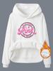 Suéter con capucha y forro polar para mujer, estilo independiente de eBay, para otoño e invierno, disponible en stock, color rosa, informal, combinable, de manga larga para mujer.