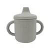 Taza de Aprendizaje para Bebés con Popote de Silicona Taza de Beber Agua con Tapa Antipolvo y Anticaídas Taza para Snacks de Silicona de Grado Alimenticio Punto Transfronterizo