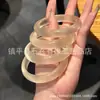 Pulseira de pedra olho de gato lua branca de alta qualidade no atacado, pulseira de ágata imitada cor champanhe dourado, pulseira de jade dinâmica olho de gato de vidro para mulheres