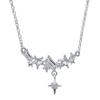 Collar de borla con colgante de estrella de cuatro puntas de circonita de plata esterlina S925 no se decolora joyería de verano de alta gama para mujer al por mayor