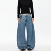 Pantalones Anchos de Cintura Alta Estilo Retro Americano Transfronterizos Diseño de Nicho Pantalones Guadaña Ropa de Calle para Hombres y Mujeres Jeans