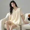 Pijama para Mujer Verano Algodón Manga Corta Shorts Estilo Simple Casual Dulce Lindo Ropa de Casa Nueva de Verano 2024