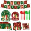 Bandeirinhas Temáticas de Árvore de Natal Vintage Cauda de Peixe Enfeites Espirais Toppers de Bolo Pratos de Papel Descartáveis Suprimentos de Decoração