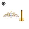 F136 Titânio Longo Cavalo Olho Flor Punção Jóias Dentes Internos Brincos Lábio Nariz Unha Acessórios 1.2/1.0mm Haste Espessura