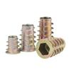 Tuerca hexagonal avellanada empotrada para carpintería de aleación con tuerca de dientes internos y externos, conector trapezoidal para muebles M4-M10