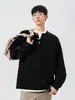 Sudadera de Dos Piezas Falsas con Cuello Henry NASA para Hombre, Nuevo Estilo Primavera y Otoño 2026, Top de Moda Casual Holgado de Peso Pesado