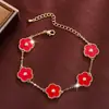 Pulsera de Moda Transfronteriza Estilo Ins con Zircón Único de Flor de Cinco Pétalos para Mujer, Elegante Accesorio de Ágata para Compras y Visitas a Tiendas
